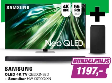 Aanbieding: EP:Bundel Samsung QE55QN92D TV met HW-Q700D/XN Soundbar