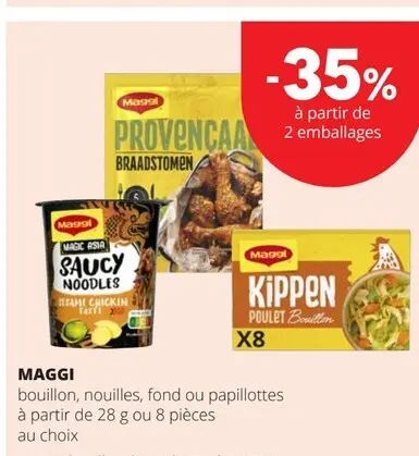 Offre: Bouillon, nouilles, fond ou papillottes