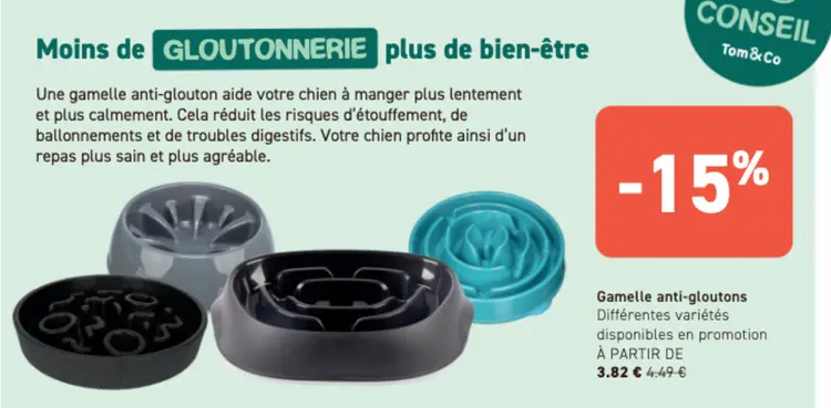 Offre: Gamelle anti-gloutons