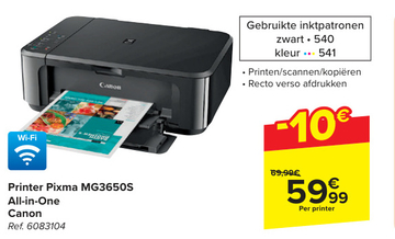 Aanbieding: Printer Pixma MG3650S All - in - One Canon