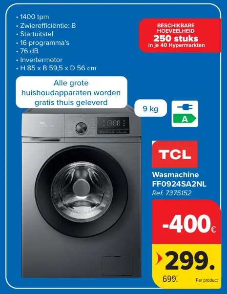 Promotie: Wasmachine FF0924SA2NL