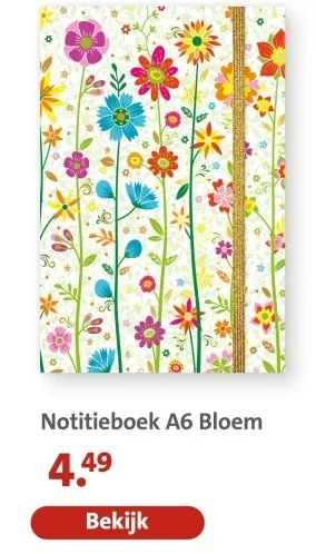 Aanbieding: Notitieboek A6 Bloem