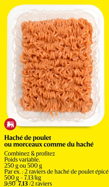 Offre: Haché de poulet ou morceaux comme du haché