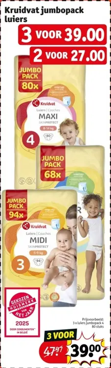 Promotie: Kruidvat jumbopack luiers
