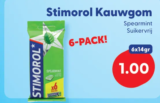 Aanbieding: Stimorol Kauwgom Spearmint Suikervrij