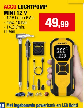 Promotie: Accu luchtpomp mini 12 v