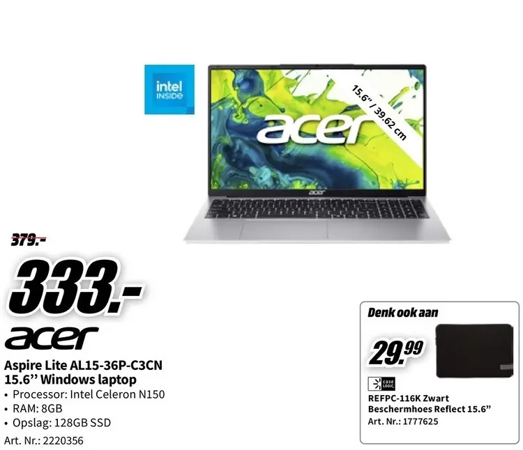 Promotie: Aspire Lite AL15-36P-C3CN 15.6” Windows laptop