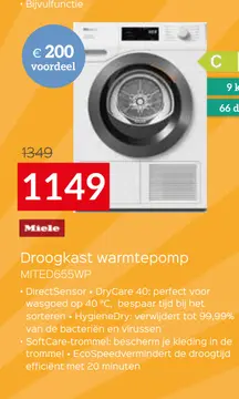 Aanbieding: Droogkast warmtepomp MITED655WP