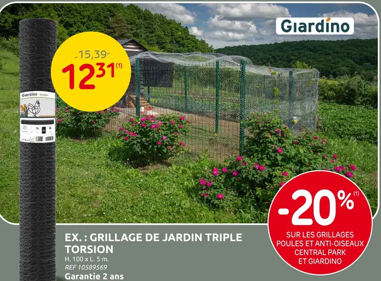 Offre: Grillage de jardin triple torsion