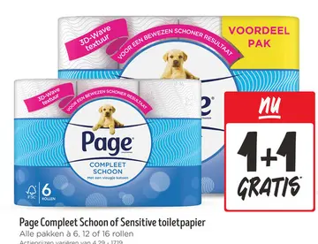 Aanbieding: Page Compleet Schoon of Sensitive toiletpapier