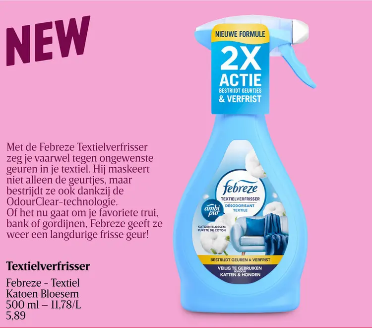 Aanbieding: Febreze Textielverfrisser Katoen Bloesem