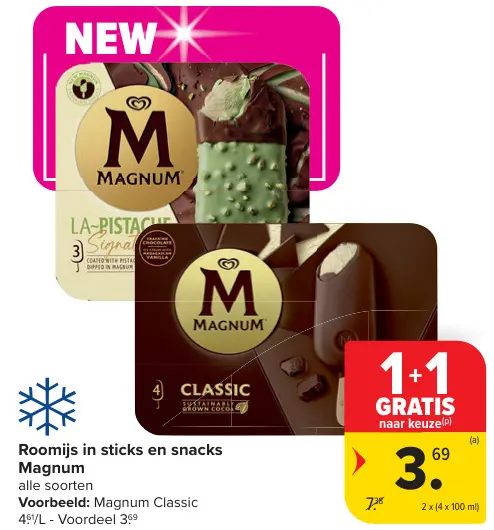 Promotie: Roomijs in sticks en snacks