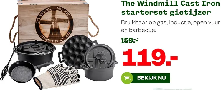 Aanbieding: The Windmill Cast Iron Starterset gietijzer