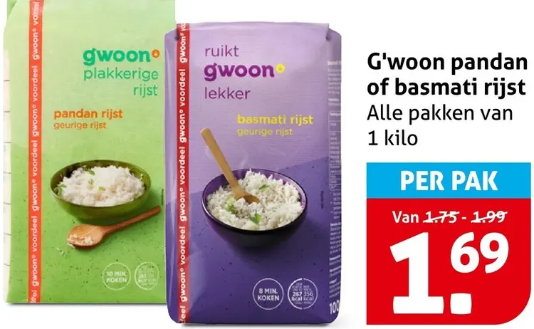Aanbieding: Pandan of basmati rijst