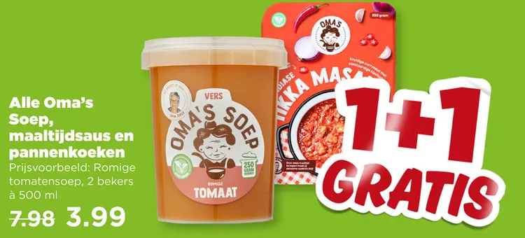 Aanbieding: Alle Oma's Soep, maaltijdsaus en pannenkoeken