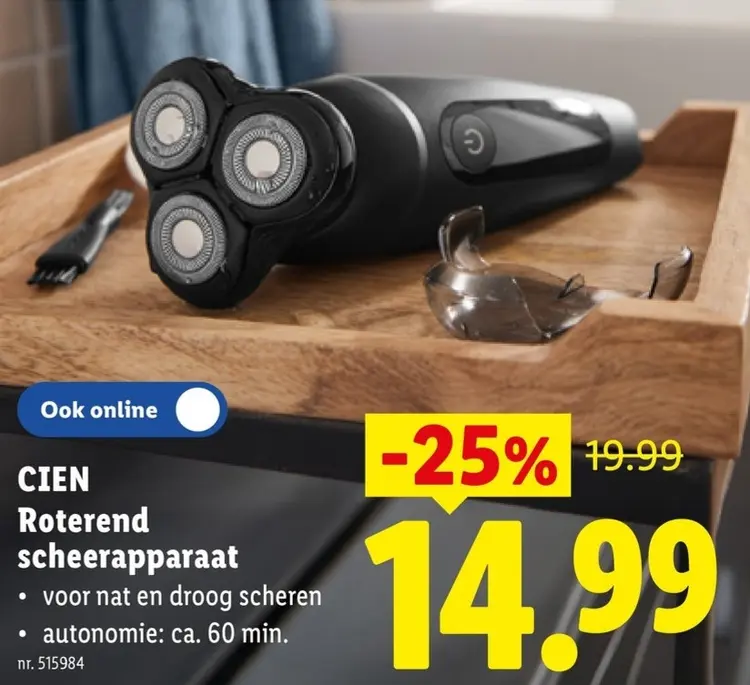 Promotie: Roterend scheerapparaat