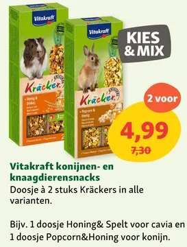 Aanbieding: Vitakraft konijnen- en knaagdierensnacks