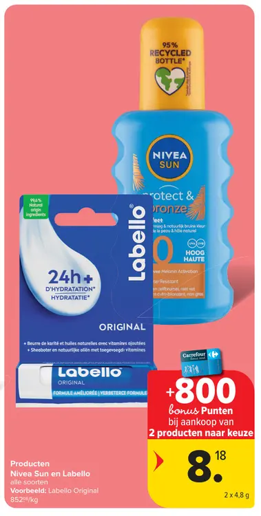 Promotie: Producten Nivea Sun en Labello alle soorten