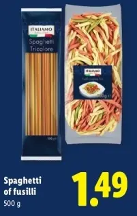Aanbieding: Spaghetti of fusilli