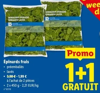 Offre: Épinards frais