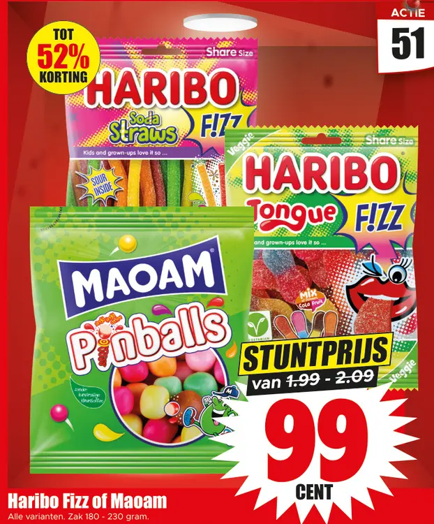 Aanbieding: Haribo Fizz of Maoam