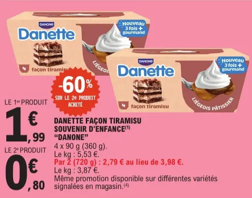 Promotie: Danette Façon Tiramisu Souvenir d'Enfance