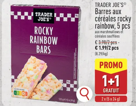 Offre: Barres aux céréales rocky rainbow