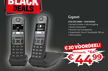 Aanbieding: Gigaset A705 DUO ZWART - STGA705DUO