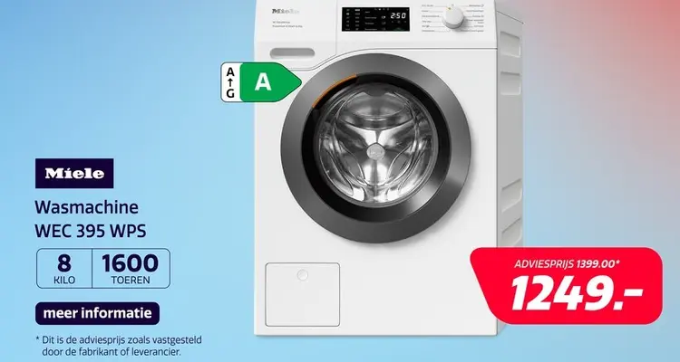 Aanbieding: Miele WEC395 WPS PWash&Steam & 8kg Excellence