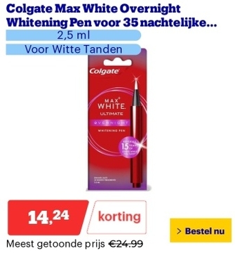 Aanbieding: Colgate Max White Overnight Whitening Pen