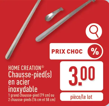 Offre: Chausse-pied(s) en acier inoxydable