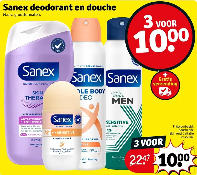 Aanbieding: Sanex deodorant en douche