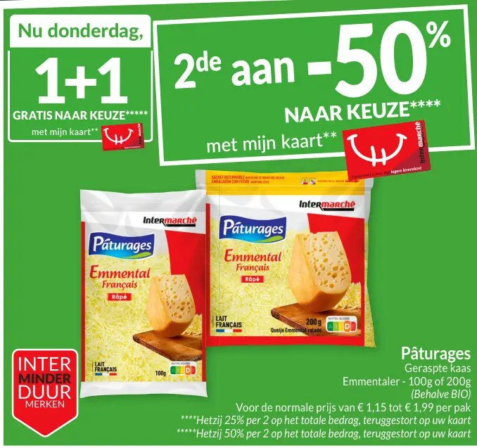 Aanbieding: Geraspte kaas Emmentaler