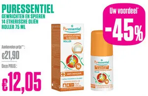 Aanbieding: Puressentiel Gewrichten en Spieren Roller 14 Etherische Oliën 75ml