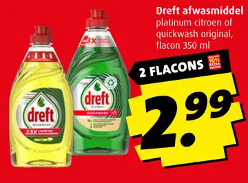 Aanbieding: Dreft afwasmiddel platinum citroen of quickwash