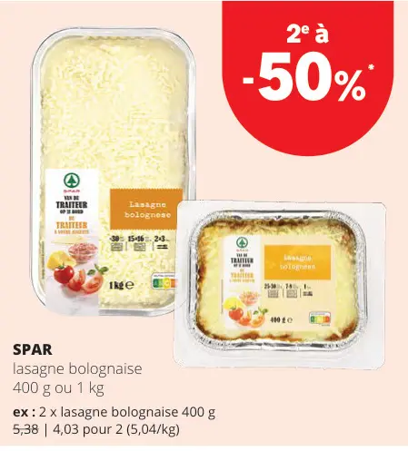 Offre: Lasagne bolognaise