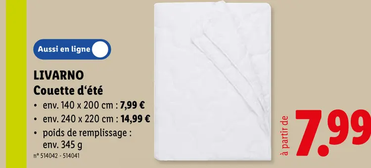 Offre: Couette d'été