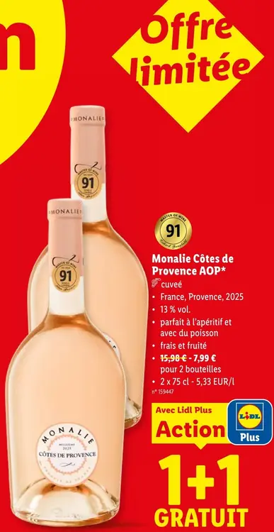 Offre: Monalie Côtes de Provence AOP*