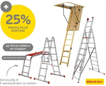 Aanbieding: Altrex ladders en trappen met kunststof platform
