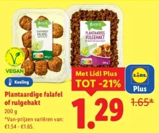Aanbieding: Plantaardige falafel of rulgehakt