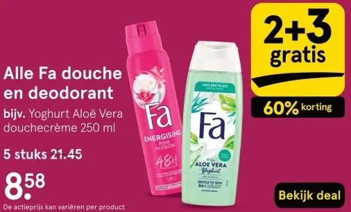 Aanbieding: Alle Fa douche en deodorant