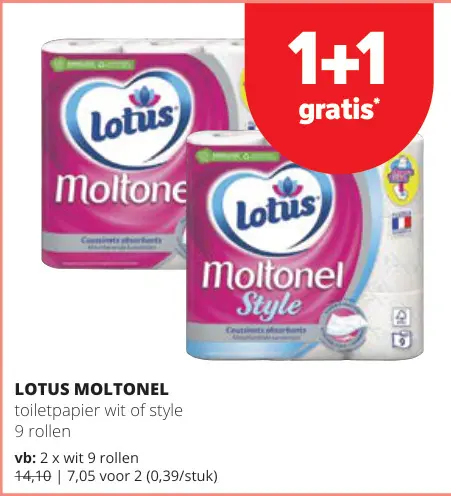 Promotie: Lotus Moltonel toiletpapier
