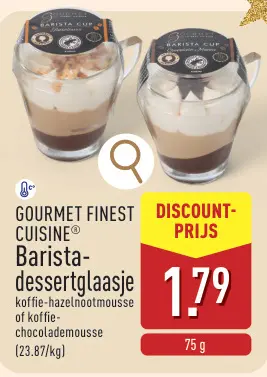 Promotie: Barista-dessertglaasje