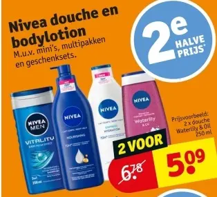 Aanbieding: Nivea douche en bodylotion