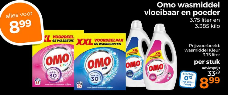 Aanbieding: Omo wasmiddel vloeibaar en poeder