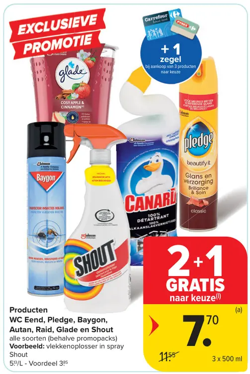 Promotie: WC Eend, Pledge, Baygon, Autan, Raid, Glade en Shout