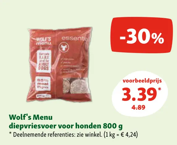 Aanbieding: Wolf's Menu diepvriesvoer voor honden