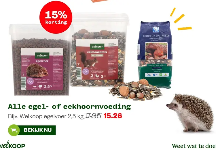Aanbieding: Alle egel- of eekhoornvoeding
