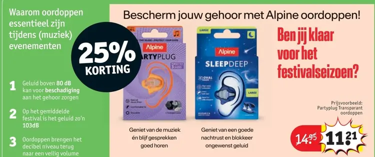 Promotie: Alpine Partyplug Transparant oordoppen