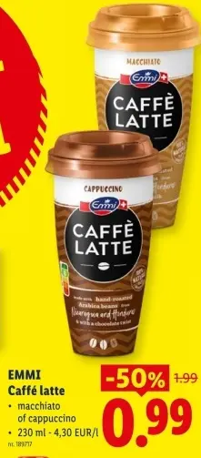 Promotie: Caffé latte